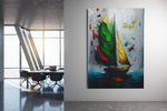 Abstract Zeilboot Canvas Schilderij