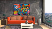 Gezichten in Kleur Canvas Schilderij