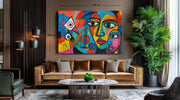Gezichten in Kleur Canvas Schilderij