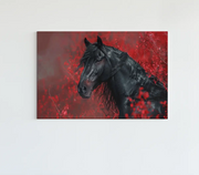 Paard en Rood Canvas Schilderij