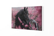 Paard en Roze Canvas Schilderij