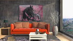 Paard en Roze Canvas Schilderij