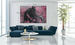 Paard en Roze Canvas Schilderij