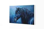 Paard en Blauw Canvas Schilderij