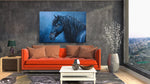 Paard en Blauw Canvas Schilderij