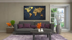 Wereldkaart Goud Canvas Schilderij