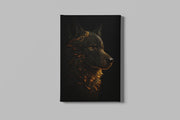 Gouden Wolf Canvas Schilderij