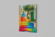 Regenboogtrap Canvas Schilderij