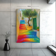 Regenboogtrap Canvas Schilderij