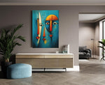 Twee Gezichten Canvas Schilderij