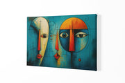 Geometrische Gezichten Canvas Schilderij