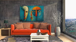 Geometrische Gezichten Canvas Schilderij