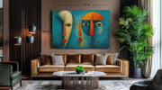 Geometrische Gezichten Canvas Schilderij