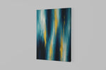 Abstract Blauw en Goud Canvas Schilderij