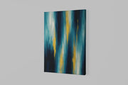 Abstract Blauw en Goud Canvas Schilderij