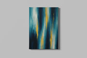 Abstract Blauw en Goud Canvas Schilderij