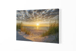 Strand bij Zonsondergang Canvas Schilderij