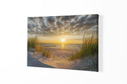 Strand bij Zonsondergang Canvas Schilderij