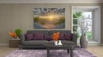 Strand bij Zonsondergang Canvas Schilderij