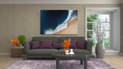 Strand en golven Canvas Schilderij
