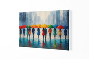 Gekleurde paraplu's Canvas Schilderij