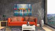 Gekleurde paraplu's Canvas Schilderij