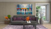 Gekleurde paraplu's Canvas Schilderij
