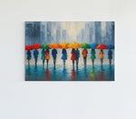 Gekleurde paraplu's Canvas Schilderij