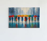 Gekleurde paraplu's Canvas Schilderij