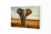 Olifant op Savanne Canvas Schilderij
