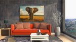 Olifant op Savanne Canvas Schilderij