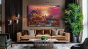 Istanbul Stadgezicht Canvas Schilderij