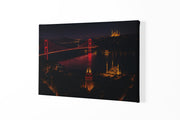 Istanbul Nacht Brug Canvas Schilderij