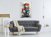 Retro Spel Held Graffiti Canvas Schilderij