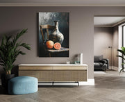 Vaas en Fruit Canvas Schilderij