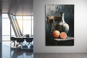 Vaas en Fruit Canvas Schilderij