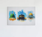 Islamitische Heilige Plaatsen Kaaba en moskeeën Canvas Schilderij