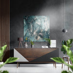 Teal en zilver marmer – Dibond Schilderij