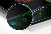 Vrouwenprofiel met neongloed – Dibond Schilderij