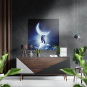 De maan vasthouden – Dibond Schilderij