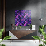 Paarse druppels – Dibond Schilderij