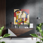 Geometrische kubistische figuur – Dibond Schilderij