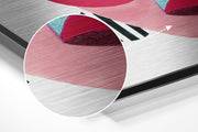 Gezicht met roze cat-eye-bril – Dibond Schilderij