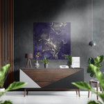 Dieppaars en goud marmer – Dibond Schilderij