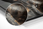 Portretcollage met drie gouden bladeren – Dibond Schilderij