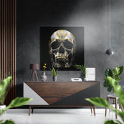 Gouden patroon op schedel – Dibond Schilderij