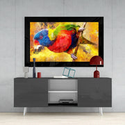 Tropische Papegaai – Glasschilderij