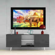 Olifant bij een Gouden Paleis – Glasschilderij