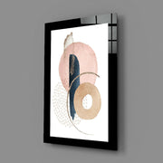 Roze Cirkel met Beige Ring – Glasschilderij