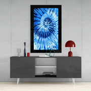 Blauwe Batiklook – Glasschilderij